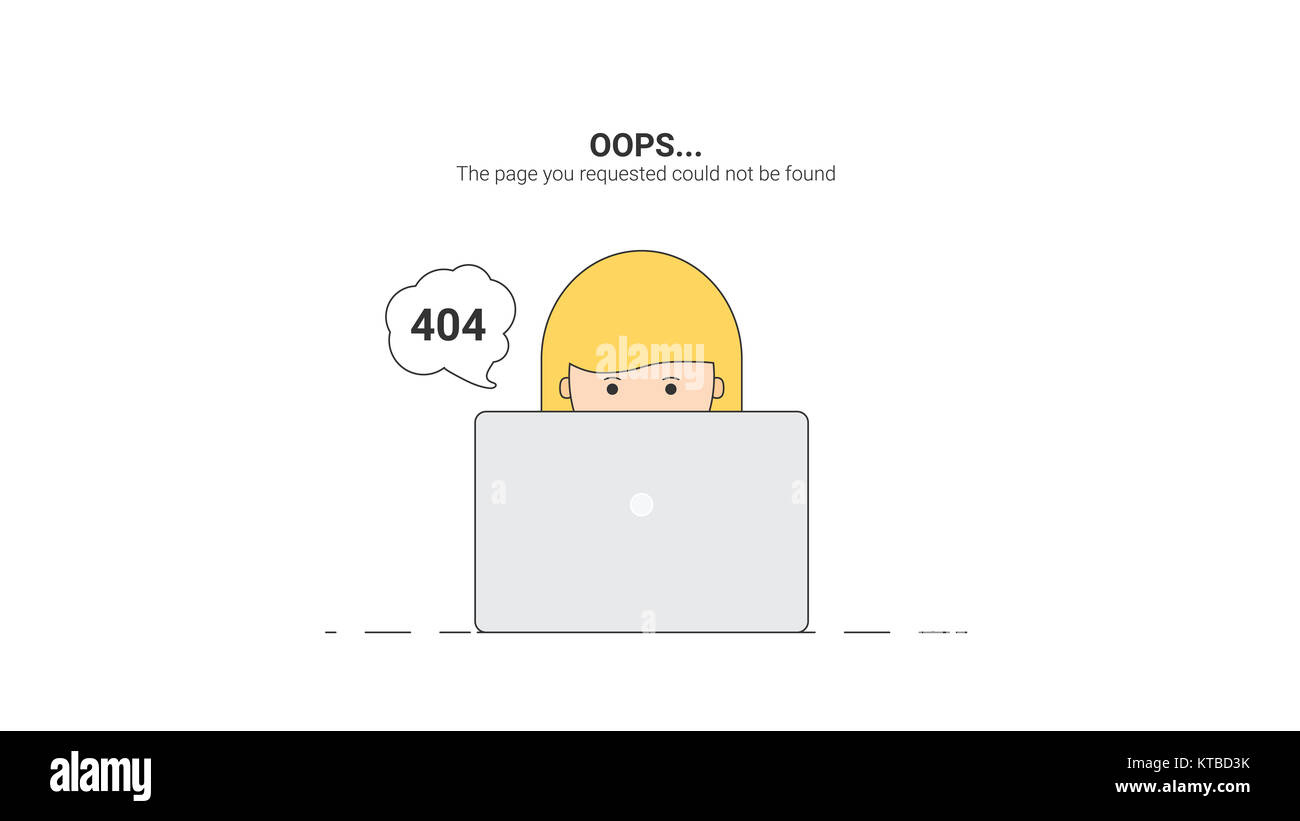 Jour de site web. Oups erreur 404 Banque D'Images