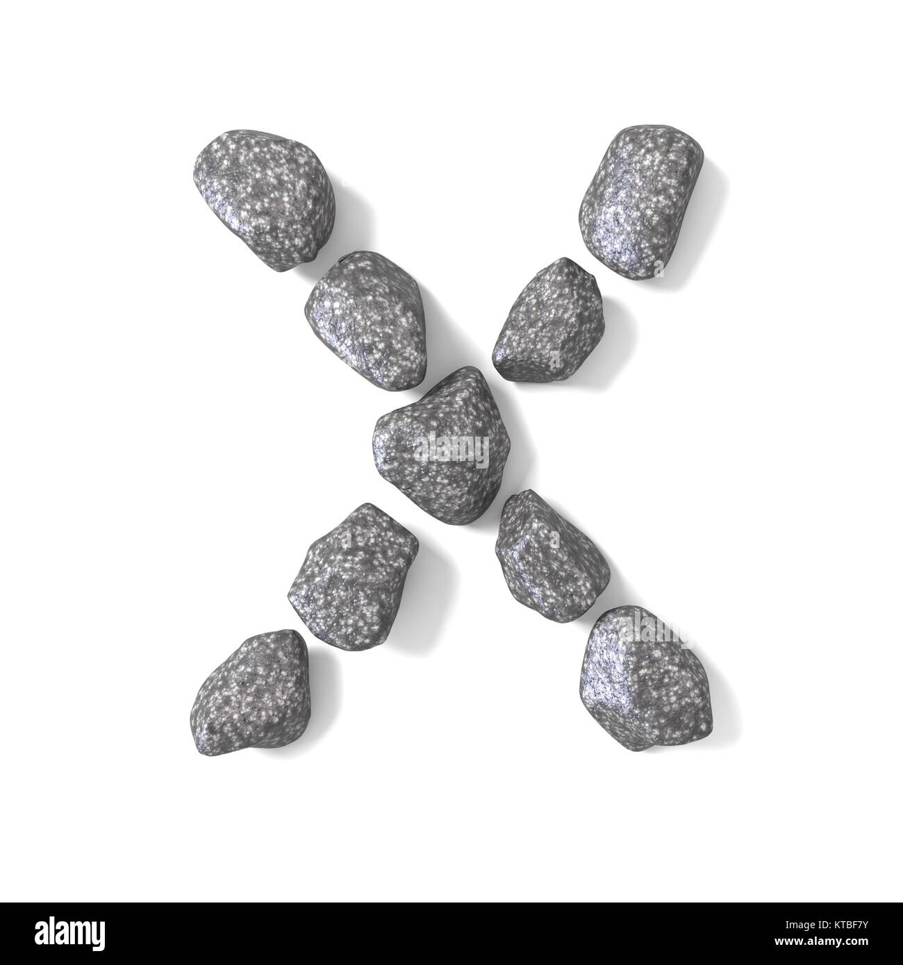Font faites de roches LETTRE X 3D Banque D'Images