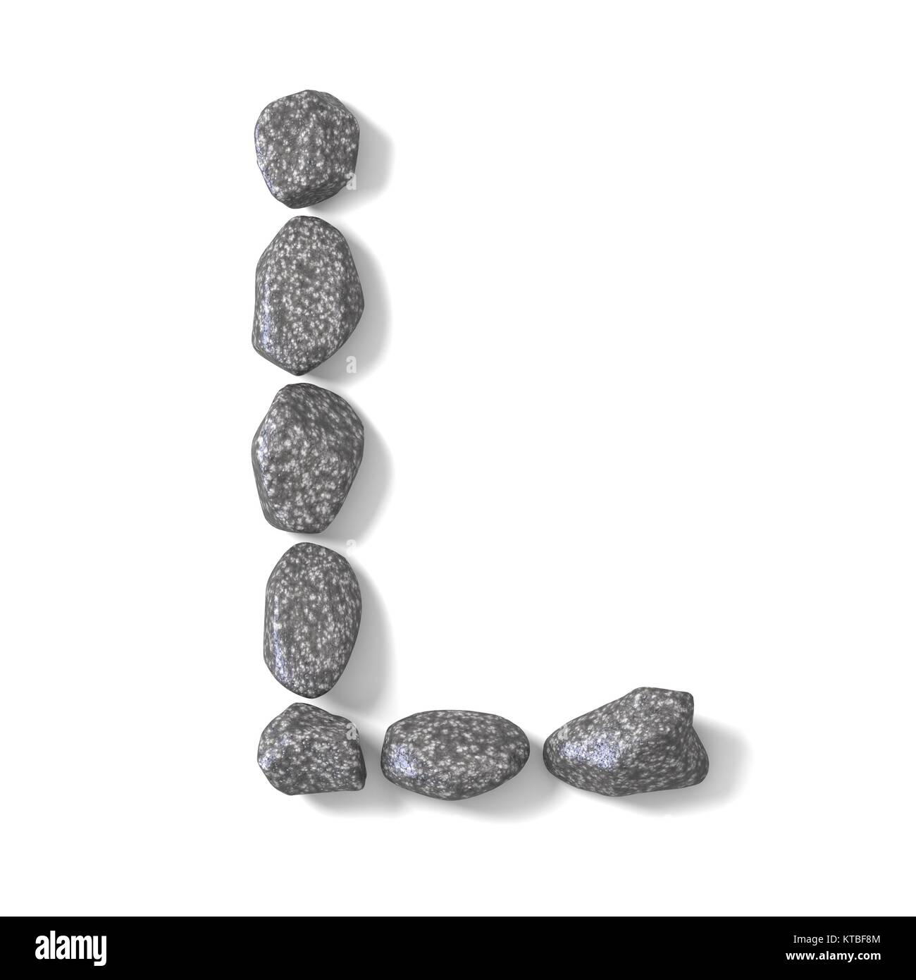 Font faites de roches LETTRE L 3D Banque D'Images