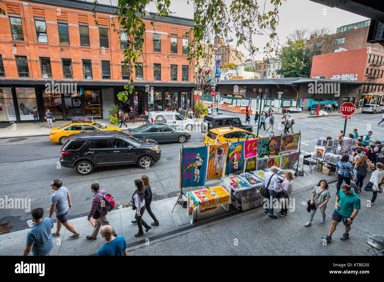 Washington street, vue de lignes fugitifs Banque D'Images