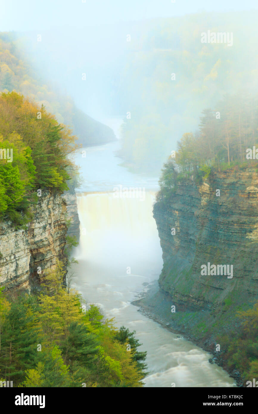 Inspiration Point, Middle Falls, Genesee River, Letchworth State Park, Castille, New York, USA Banque D'Images