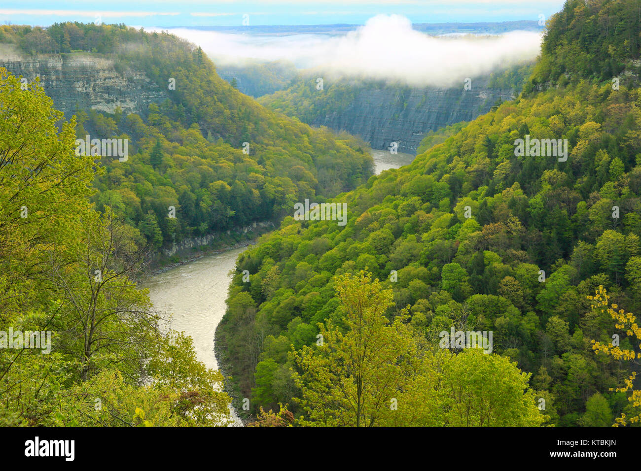 Inspiration Point, Middle Falls, Genesee River, Letchworth State Park, Castille, New York, USA Banque D'Images