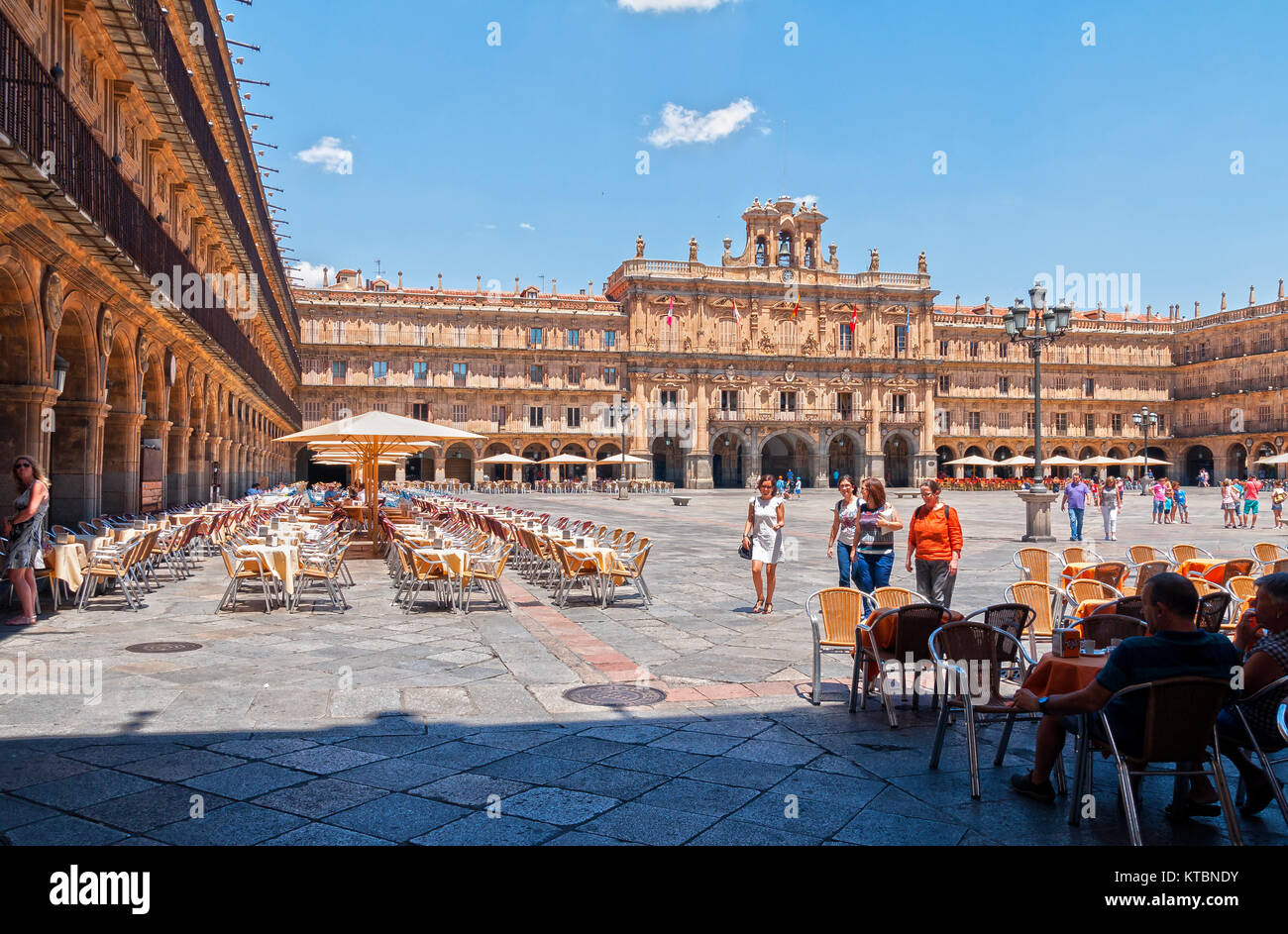 La Plaza Mayor de Salamanque. Ciudad Patrimonio de la Humanidad. Castilla León. España Banque D'Images