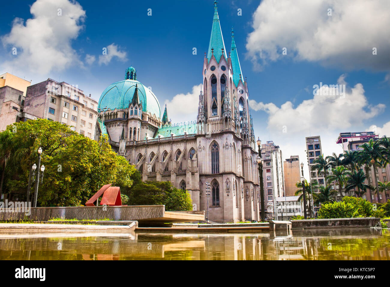 Magnifique vue sur Cathédrale Se à Sao Paulo, Brésil. Banque D'Images