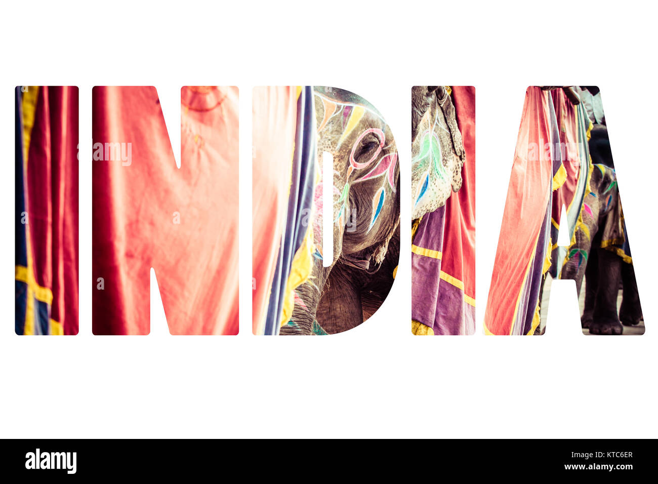 Éléphant. L'Inde, Jaipur, l'état du Rajasthan. Banque D'Images