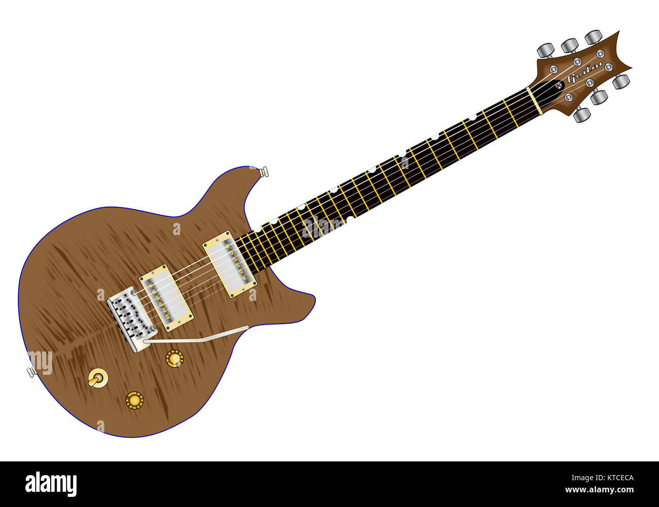 Chambre Double Cutaway Electric Guitar Banque D'Images