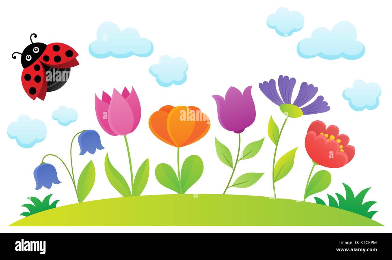 Fleurs stylisées sujet libre 1 Banque D'Images