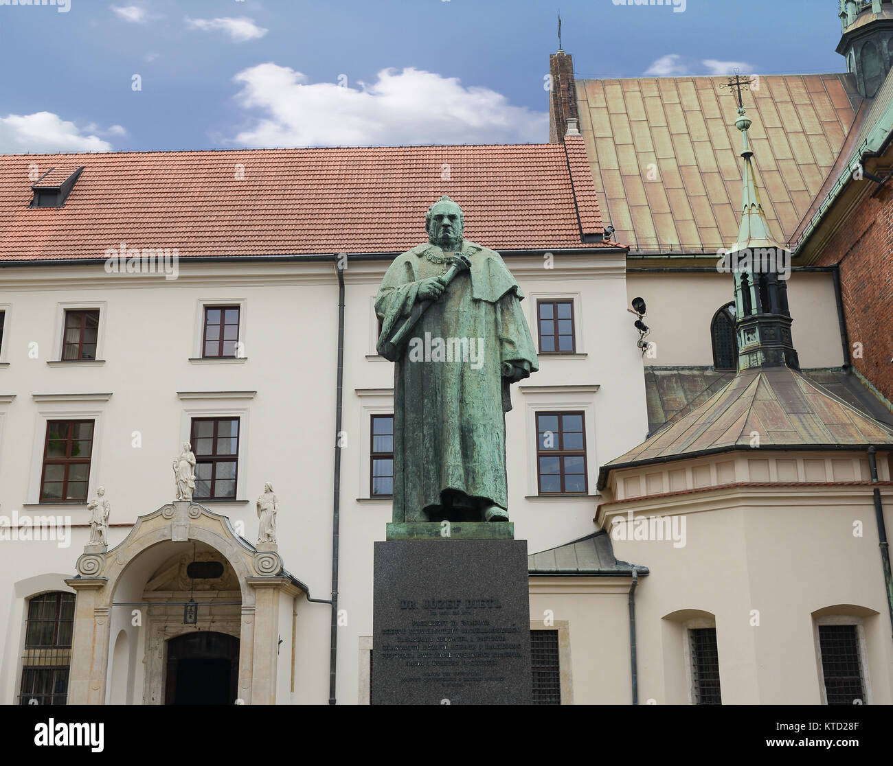 Cracovie - Pologne 4,2017 Août:statue de Joseph Dietl, un médecin autrichien - Polonaise et professeur de l'Université jagellonne, élu comme son recteur Banque D'Images