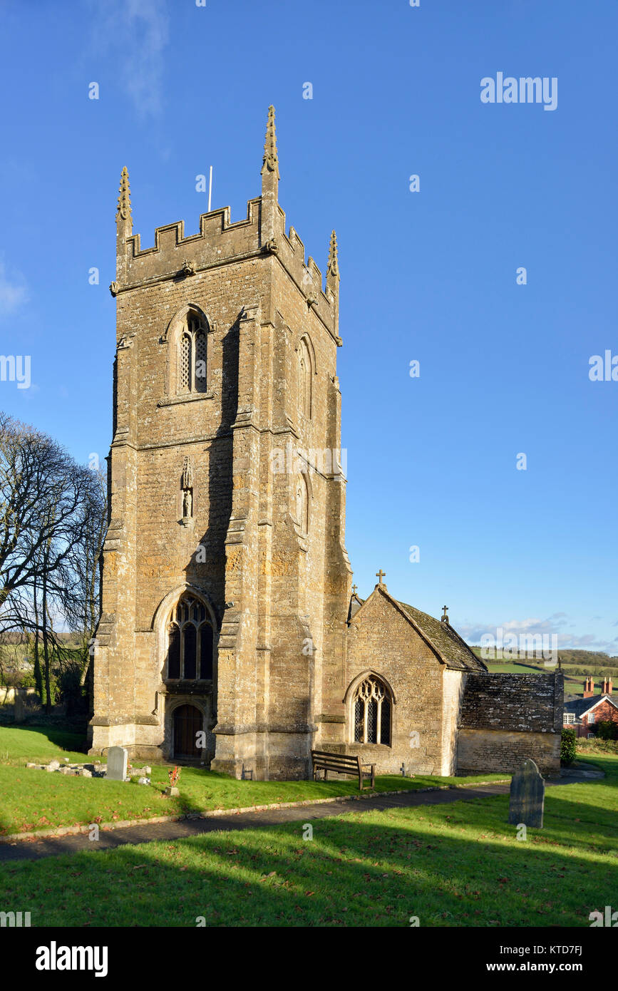 Saint Pierre et Saint Paul Church, Charlton Horethorne, Somerset du Sud 14ème siècle avec tour du Xvème siècle Grade II. Banque D'Images