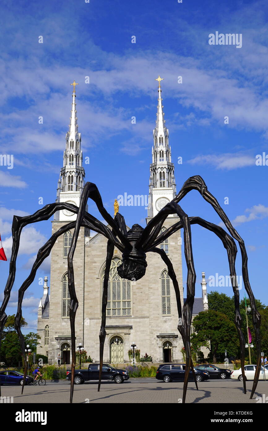 Maman, un bronze, acier inoxydable, et en l'Araignée géante sculpture par l'artiste Louise Bourgeois à la galerie d'Art Nationale Ottawa, Ontario, Canada Banque D'Images