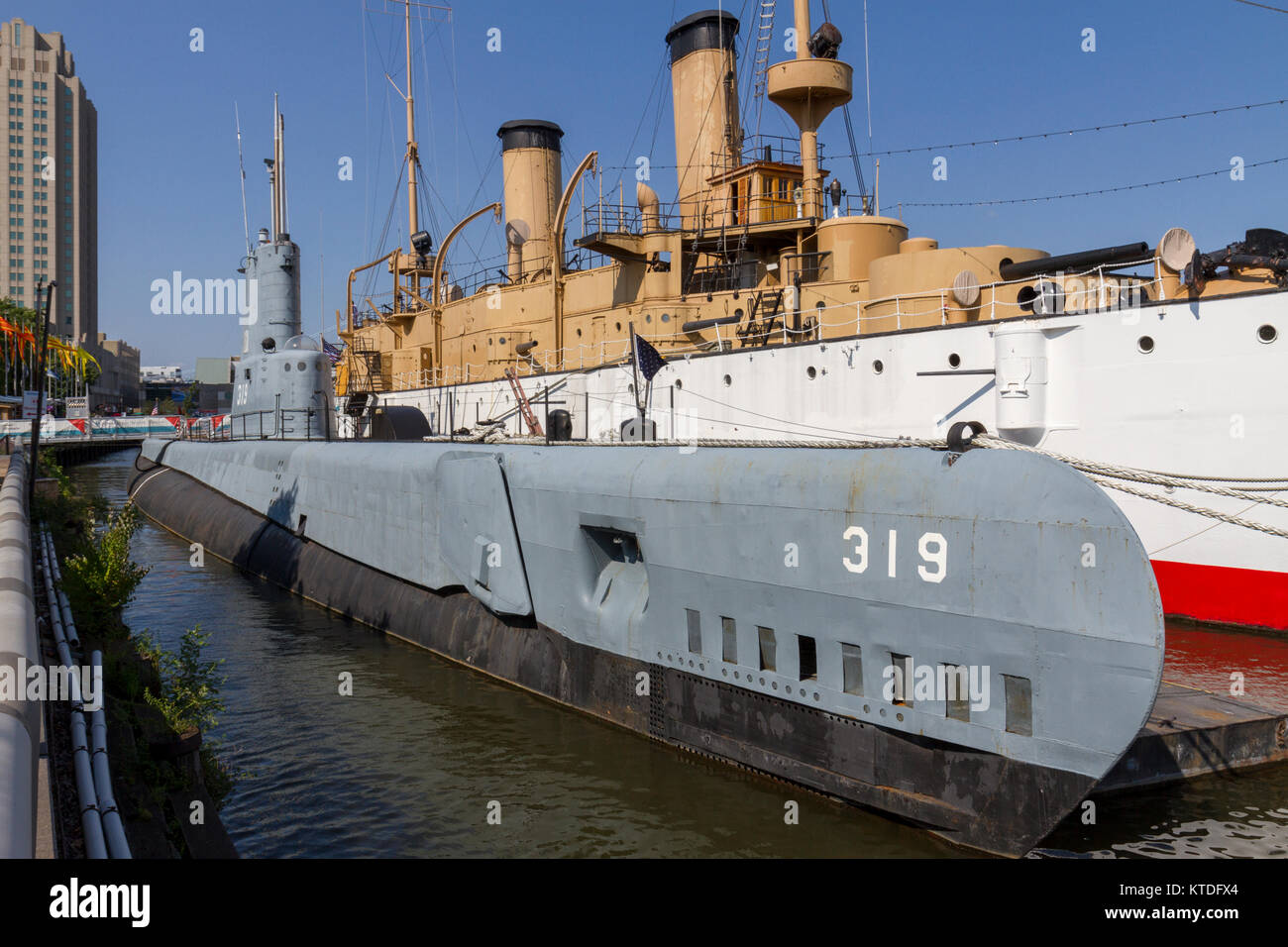 L'USS Becuna (SS/AGSS-319), un sous-marin de la classe Balao était Militas Central waterfront, Philadelphia, Pennsylvania, United States. Banque D'Images