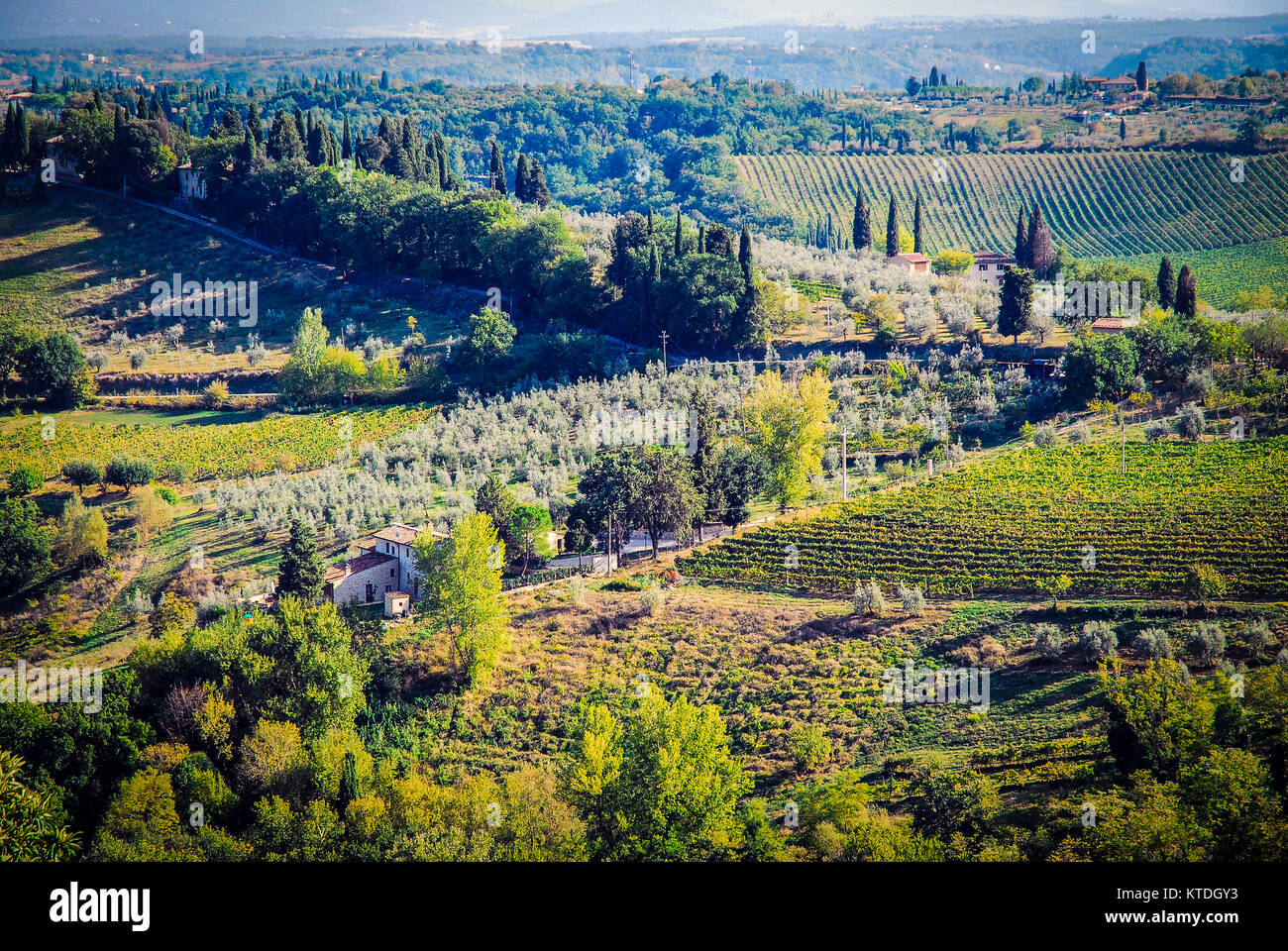 Toscane-SEPTEMBRE 9 : belle vue sur les collines de Toscane, Sienne,Italie,le septembre 25,2007. Banque D'Images