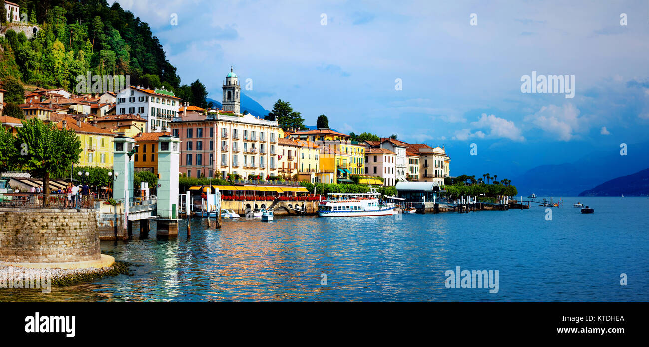 Impressionnant village de Bellagio, Lac de Côme, Lombardie, Italie. Banque D'Images