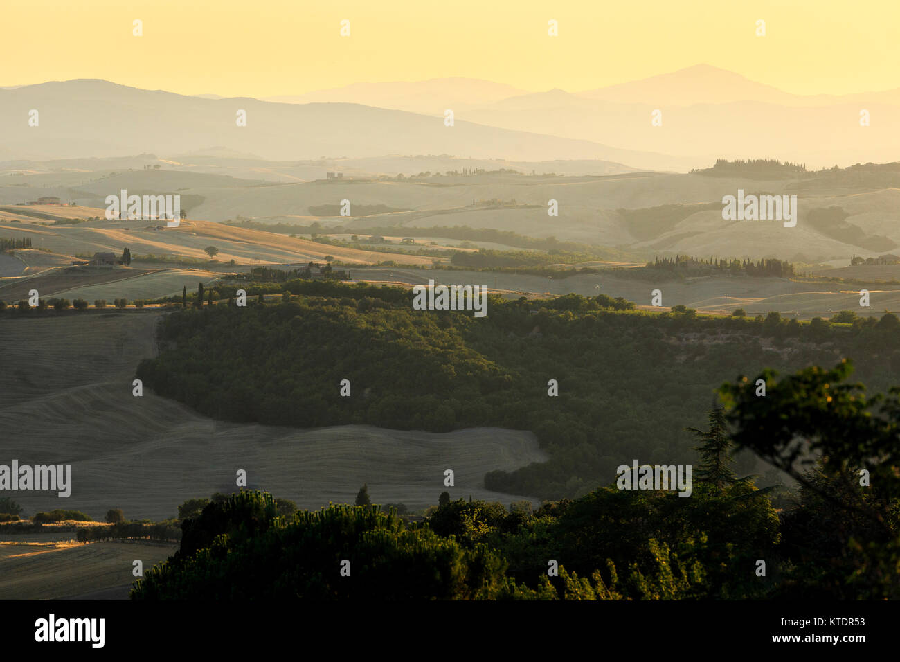 Val D'Orcia, Toscane, Italie Banque D'Images