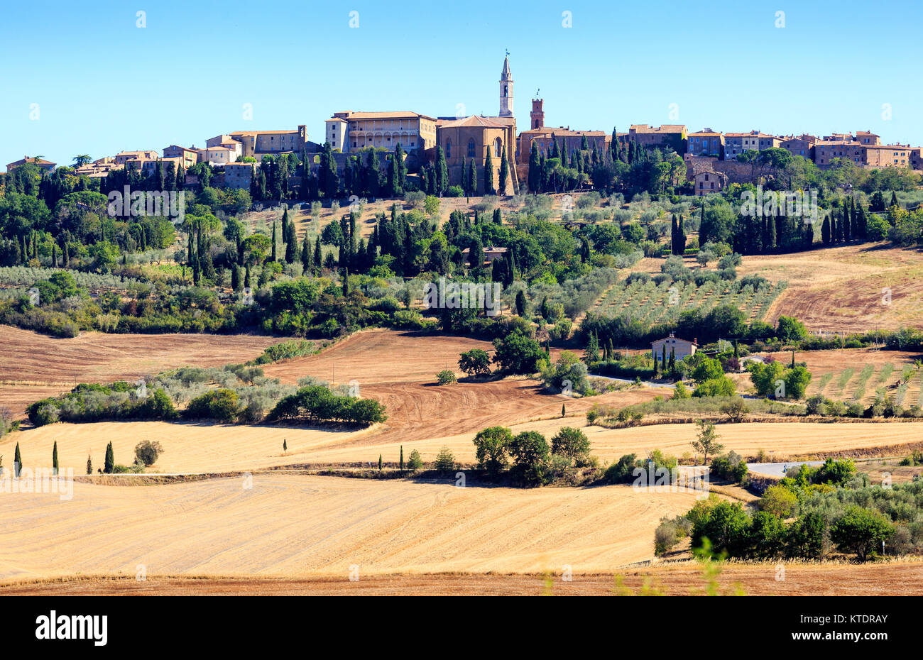 Pienza, Val D'Orcia, Toscane, Italie Banque D'Images