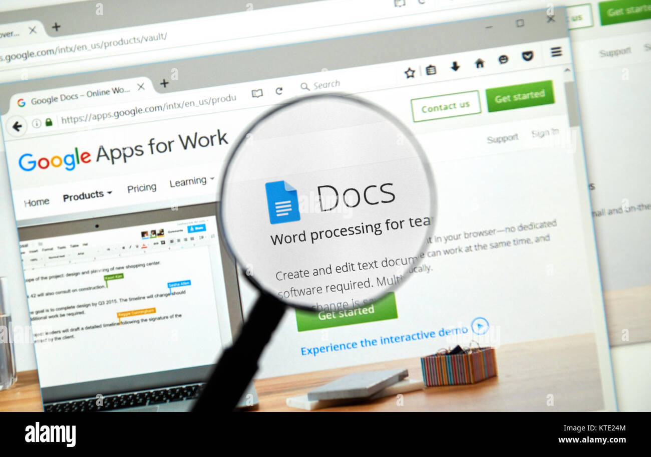 Montréal, Canada - le 23 mai 2016 : Google docs l'application. Google Docs est une application basée sur le Web dans lequel les documents et les feuilles de calcul peuvent être crea Banque D'Images