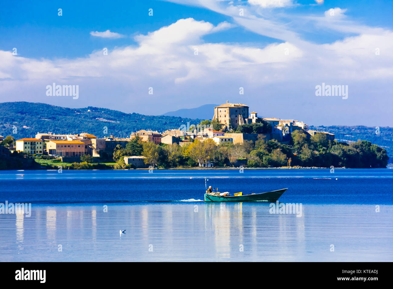 Beau village de Capodimonte,lac de Bolsena,Lazio,Italie. Banque D'Images
