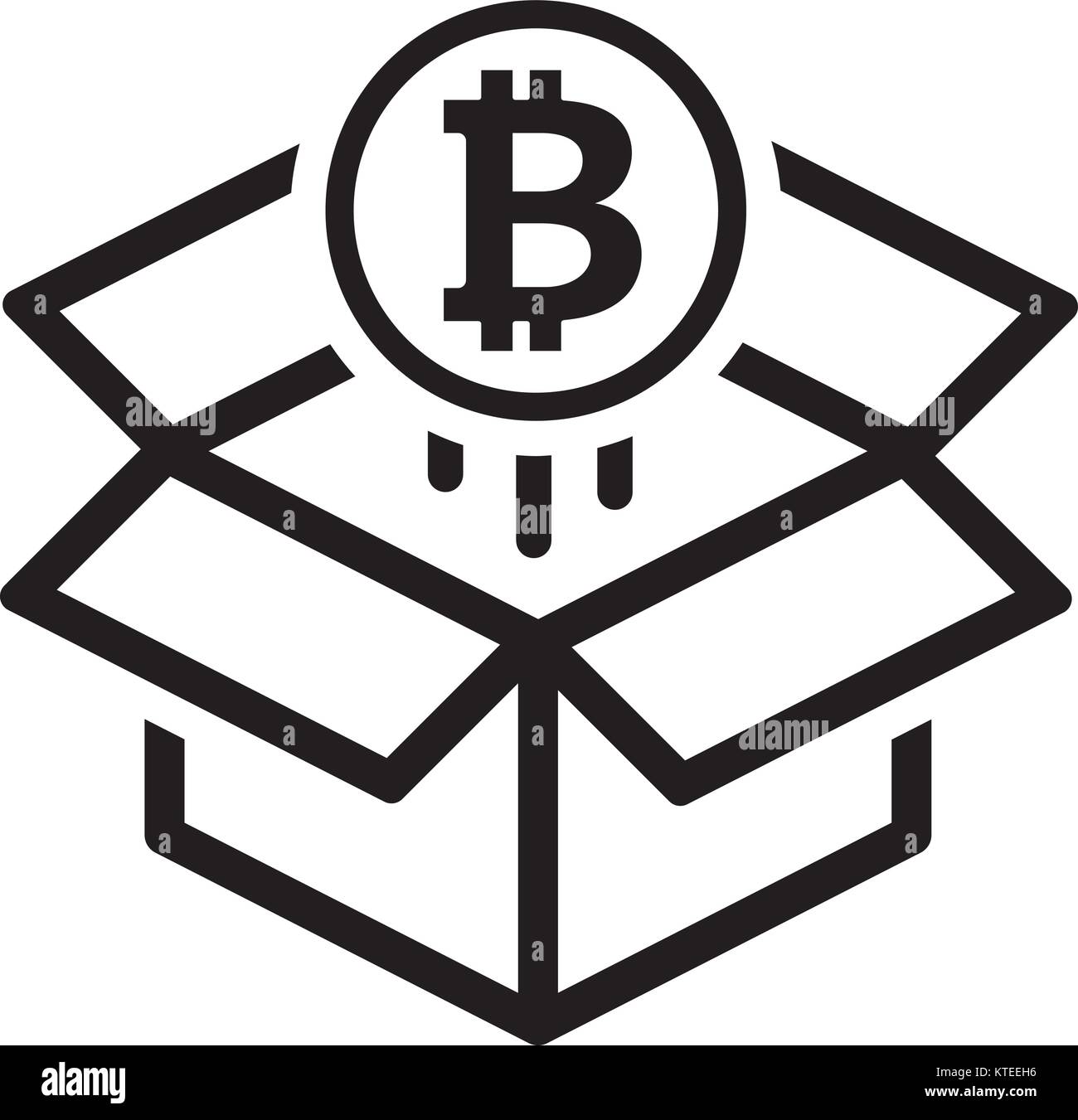 Bloc de Bitcoin Récompenser l'icône. Illustration de Vecteur