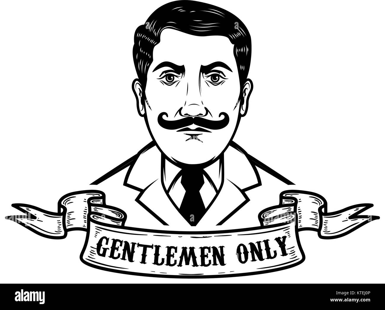 Gentleman illustration isolé sur fond blanc. L'élément de conception pour poster, emblème, signe, logo, étiquette. Vector illustration Illustration de Vecteur