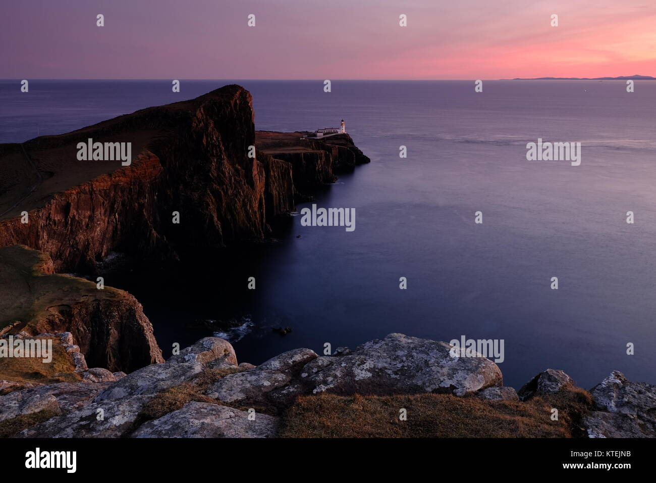 Le Neist Point Lighthouse à Ile de Skye en Ecosse Banque D'Images