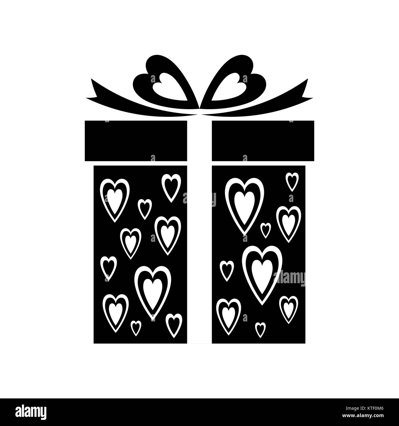 Icône cadeaux avec motif coeur signe vecteur boîte-cadeau Illustration de Vecteur