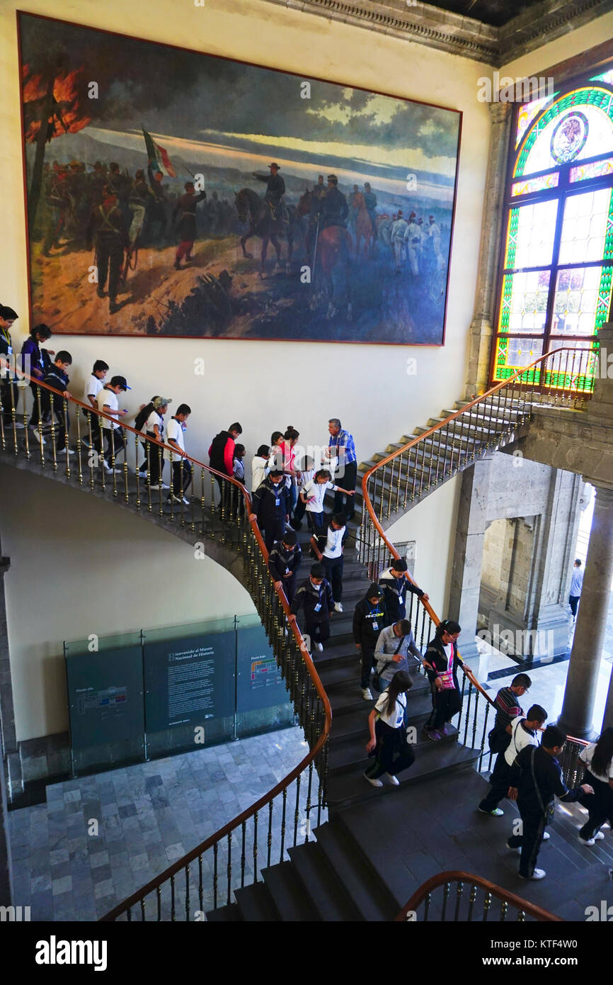 Musée national d'histoire à El Castillo de Chapultepec (château de Chapultepec), parc de Chapultepec, Mexico, Mexique. Banque D'Images