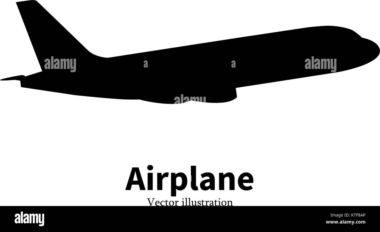 Silhouette vecteur aérien avion noir Illustration de Vecteur