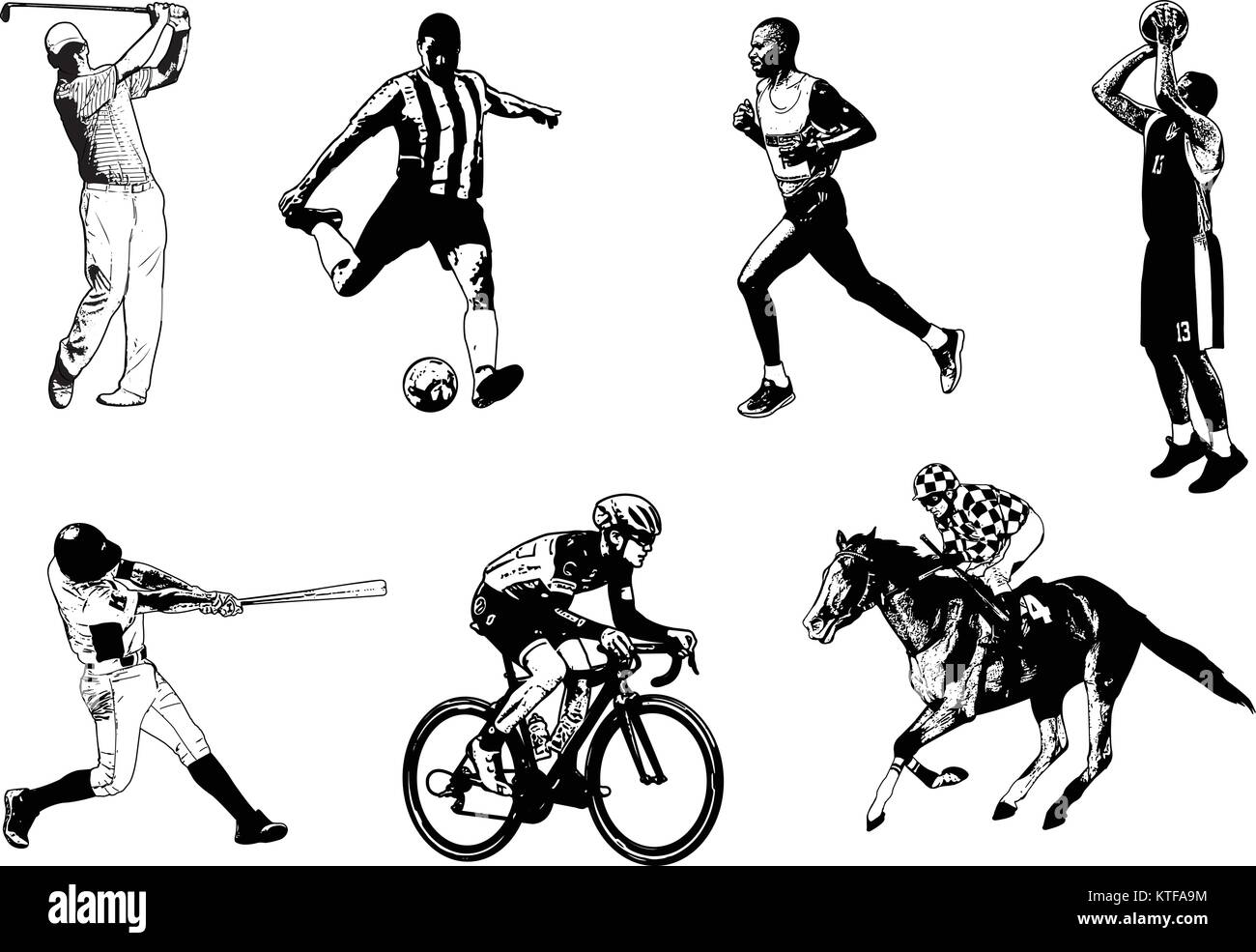 Divers sports - vector illustration croquis Illustration de Vecteur