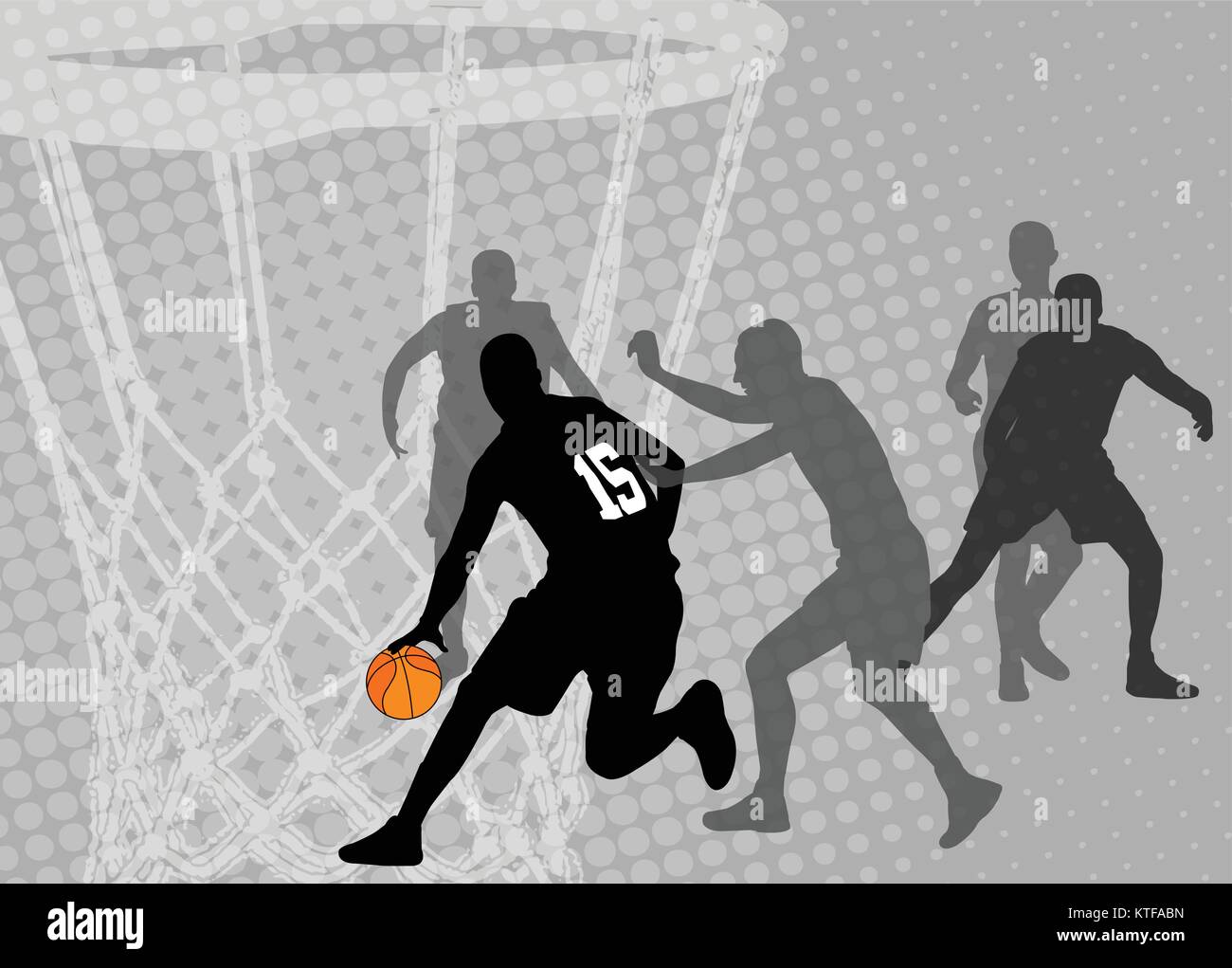 Basket-ball sur l'abstrait arrière-plan demi-teinte - vector Illustration de Vecteur