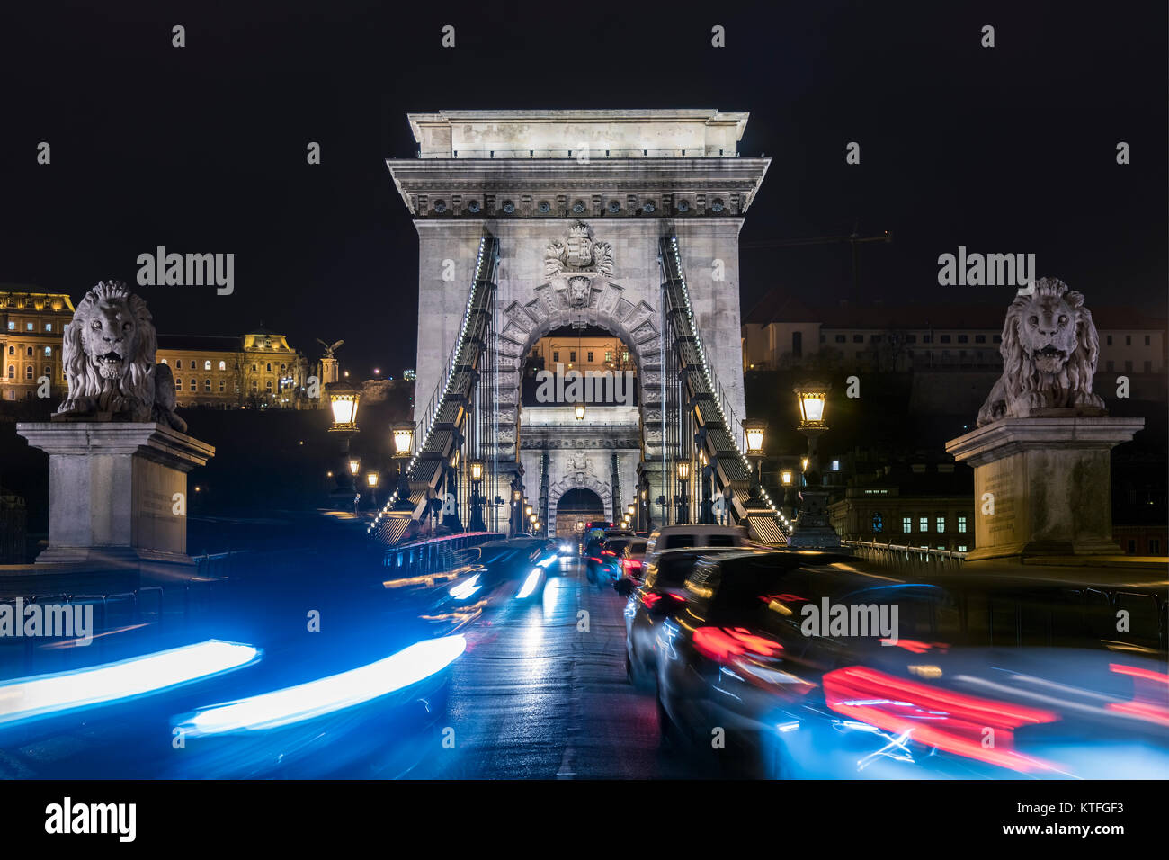 Pont des chaînes à Budapest Banque D'Images