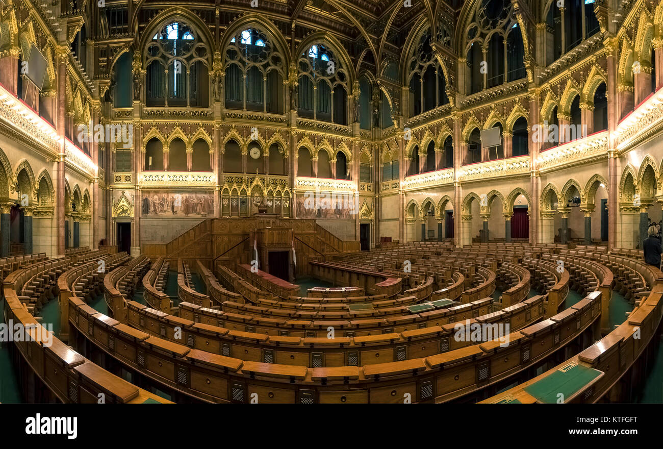 Le parlement hongrois vue intérieure Banque D'Images