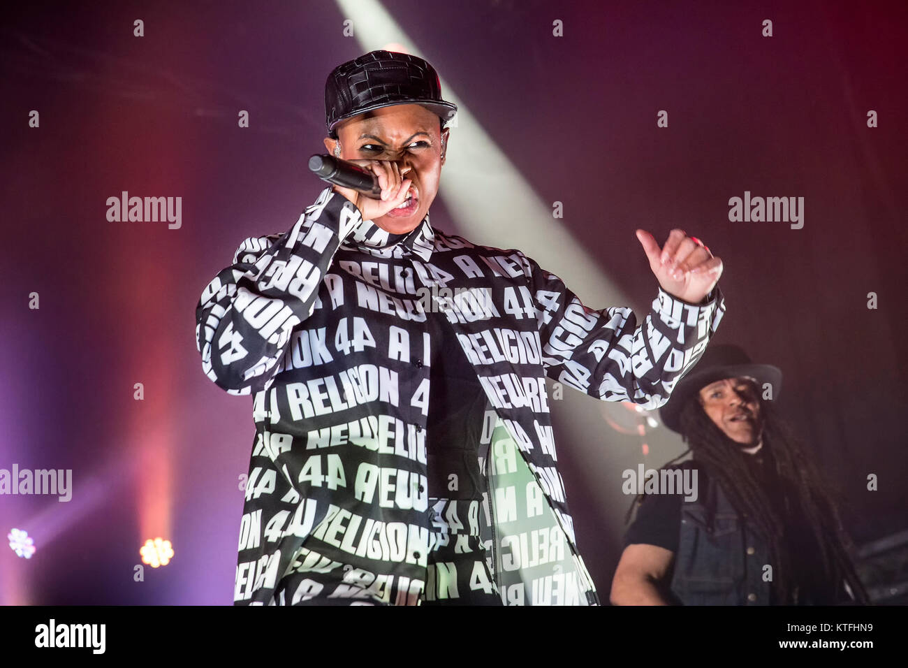 Le groupe de rock britannique Skunk Anansie effectue un concert live à Sentrum Scene à Oslo. Ici la peau est chanteuse vu sur scène. La Norvège, 01/03 2017. Banque D'Images