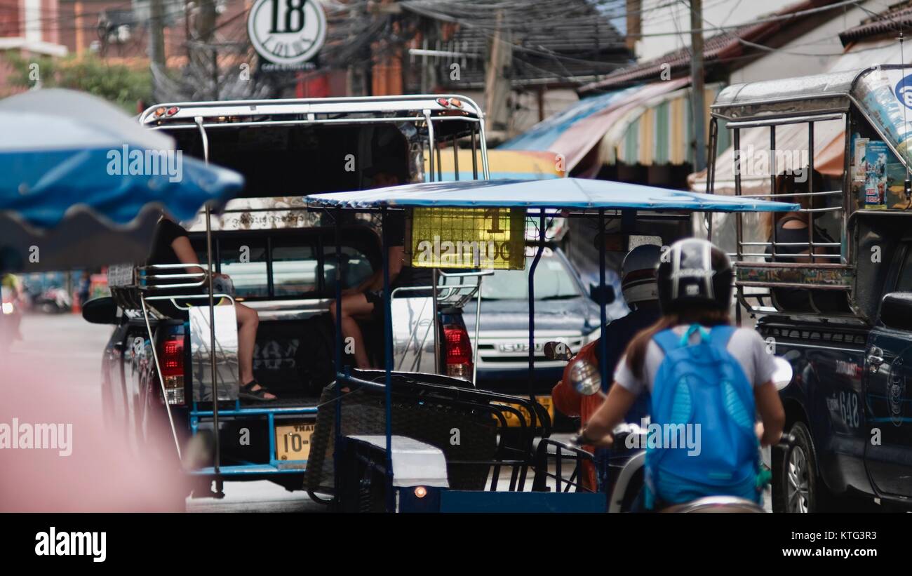 Pattaya Thaïlande Intersection plus dangereux, Soi Buakhao Soi Diana et soi Lengkee la nouvelle région touristique météo pluie DayGloomy Banque D'Images