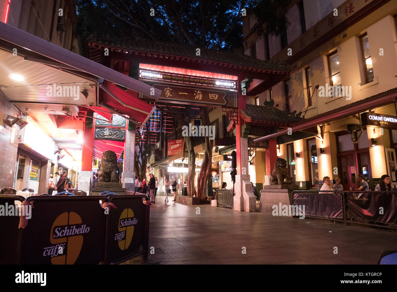 Sydnea China town dans la nuit Banque D'Images