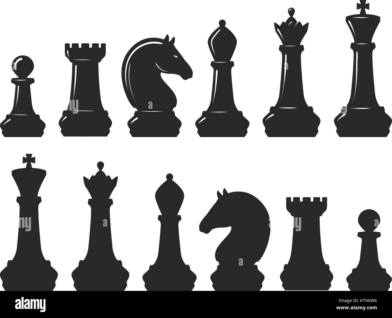Pièces des échecs. Concept de jeu. Vector illustration Illustration de Vecteur