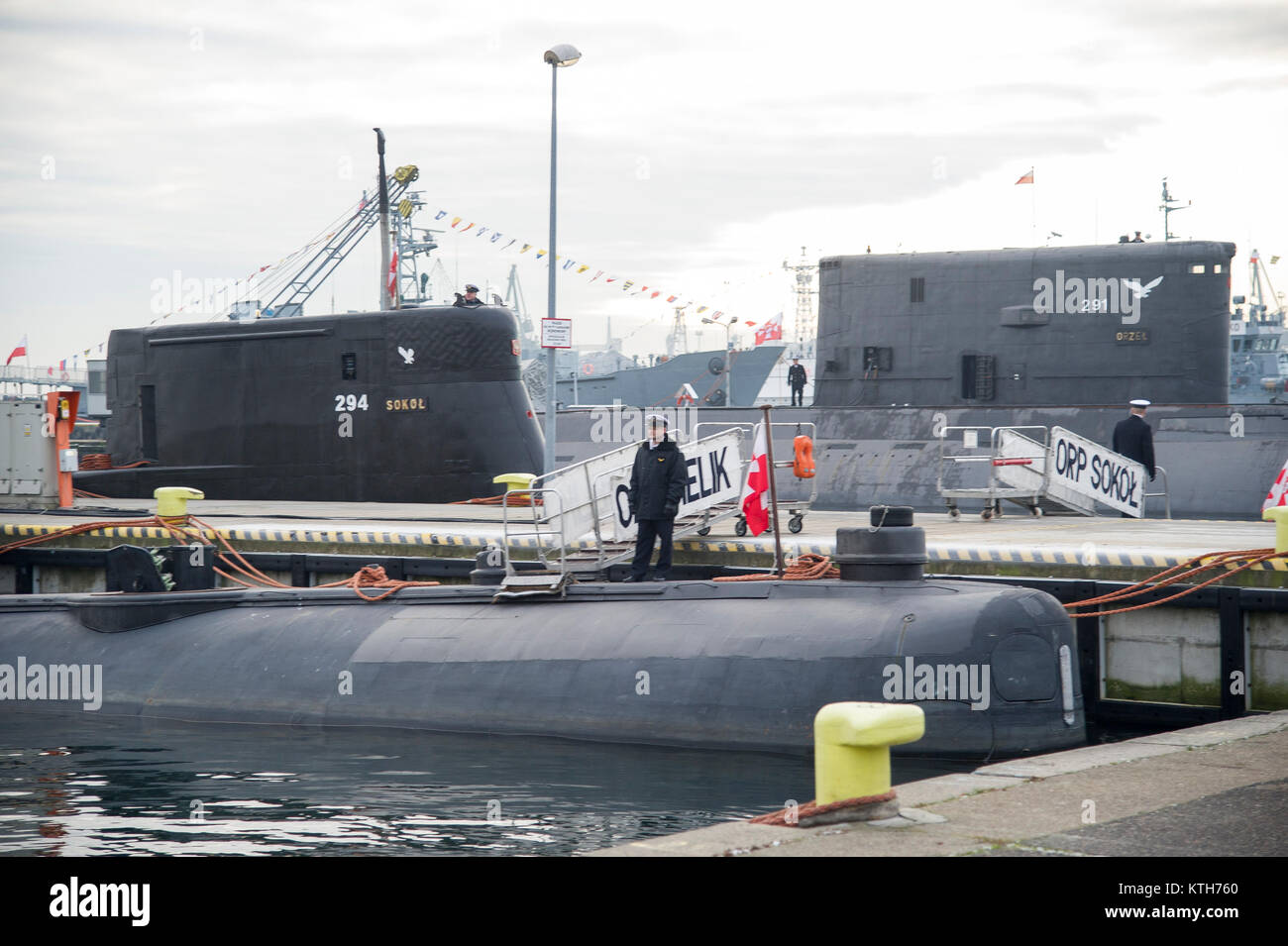 Sous-marin de la classe Kobben polonais ORP Sokol 294 et 877E (Projet de classe Kilo par sous-marin) de l'OTAN 291 ORP Orzel à Gdynia, Pologne. 20 Juin, 2017 © Wojci Banque D'Images