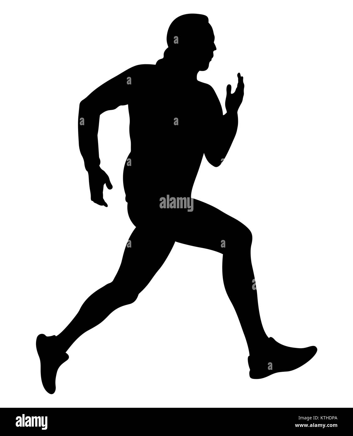 Coureur mâle silhouette noire vector illustration Banque D'Images