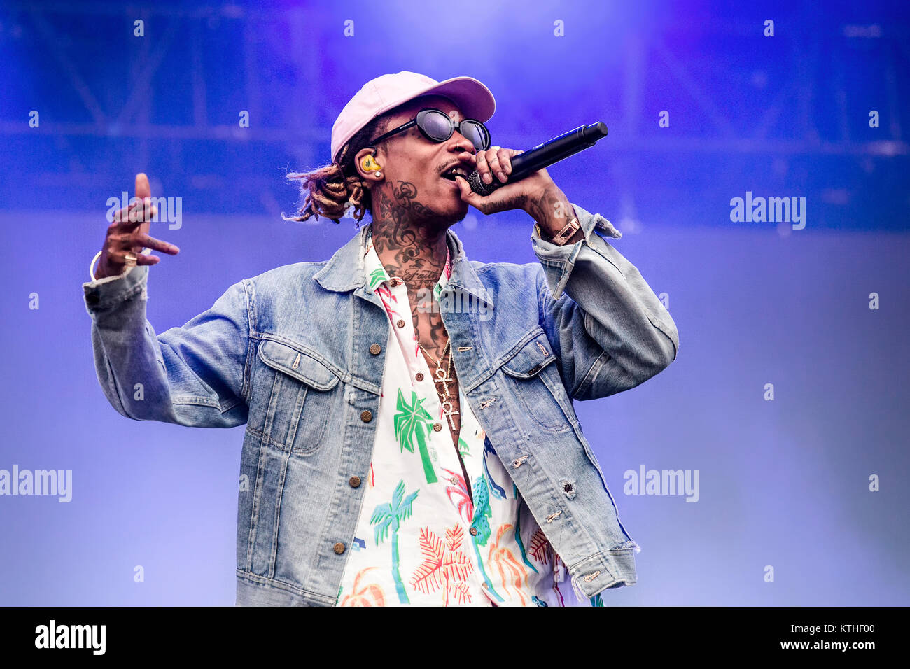 Le rappeur américain et le parolier Wiz Khalifa effectue un concert live au Swedish music festival Festival 2016 Bråvalla. La Suède, 02/07 2016. Banque D'Images