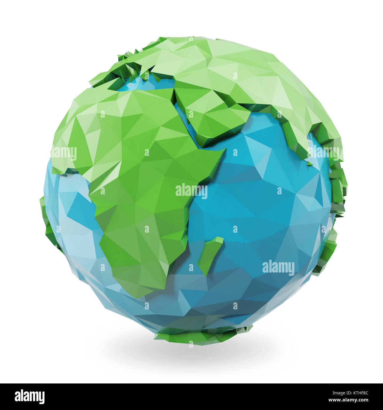 Le Rendu 3D low poly earth globe illustration. L'icône globe polygonal, faible style poly Banque D'Images