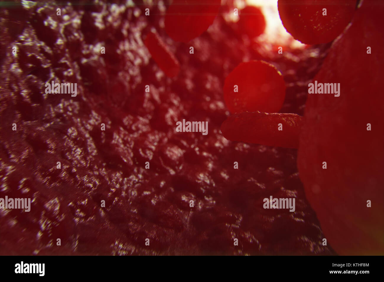 Illustration 3D dans les cellules rouges du sang d'idées. Les globules rouges en débit navire. médecine concept de soins de santé. Banque D'Images