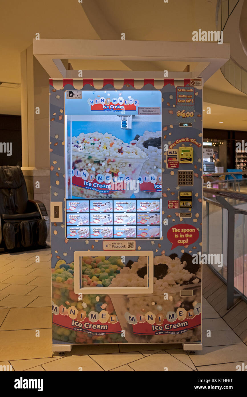 Un Mini Melt ice cream machine au Queens Center shopping mall à Elmhurst, Queens, New York. Banque D'Images
