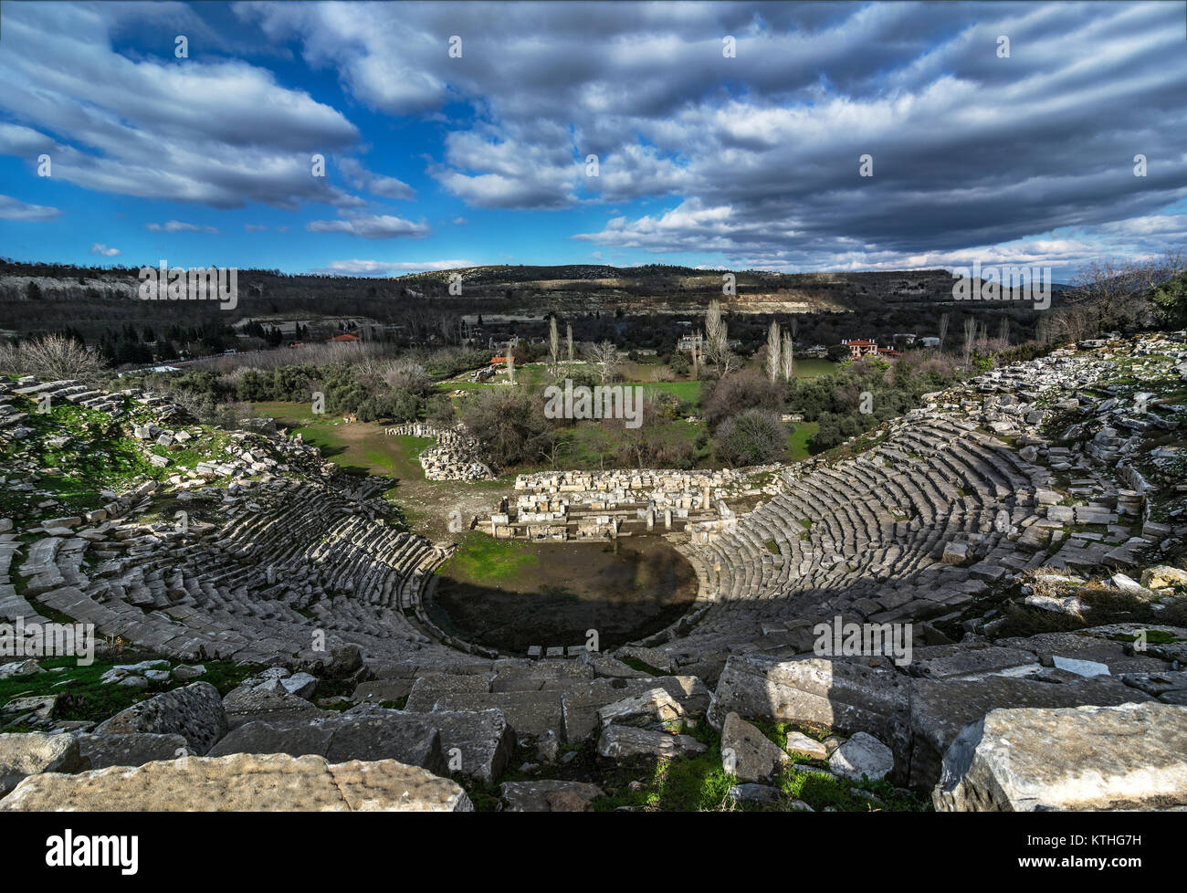 Stratonikeia ville ancienne, connue sous le nom de "Ville des gladiateurs", qui a accueilli de nombreuses civilisations tout au long de l'histoire dans Eskihisar trimestre,commande,Mugla, Turquie Banque D'Images