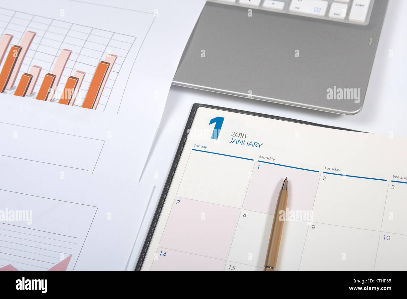 L'année 2018 annexe livre, concepts d'affaires Banque D'Images
