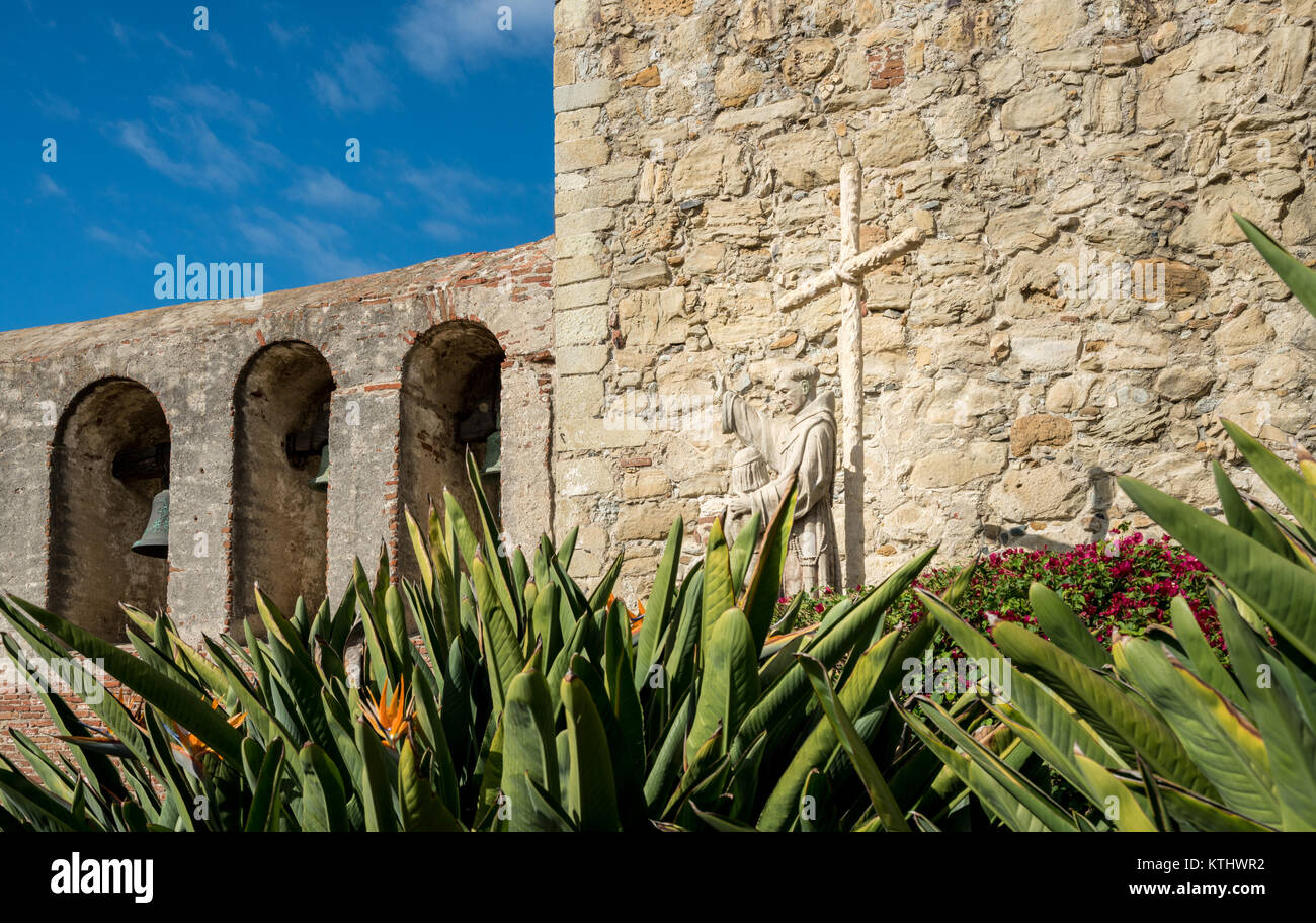 Clocher en mission San Juan Capistrano Banque D'Images