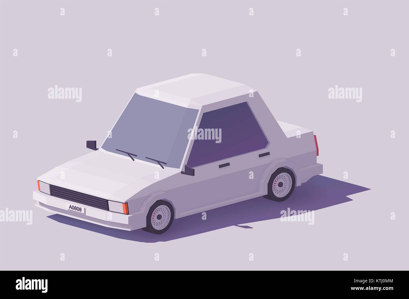 Vector poly voiture basse Illustration de Vecteur