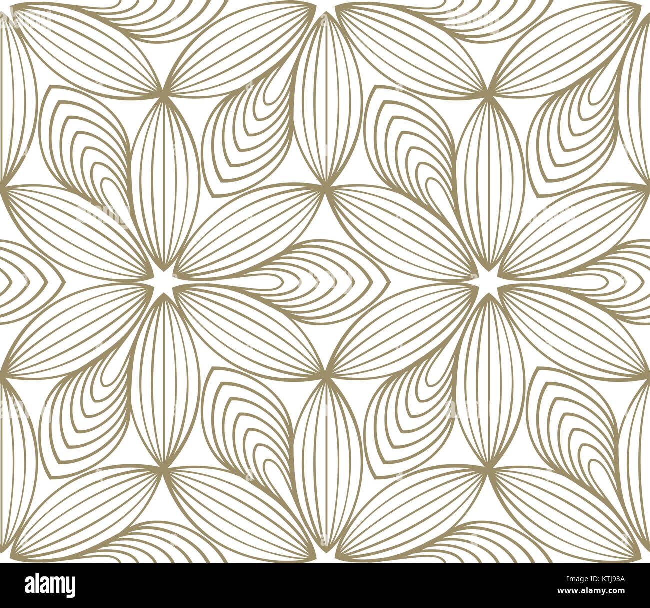 Motif à fleurs linéaire répétition minimaliste sur fond blanc Illustration de Vecteur