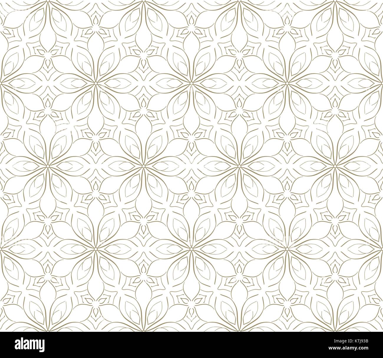 Motif à fleurs linéaire répétition minimaliste sur fond blanc Illustration de Vecteur