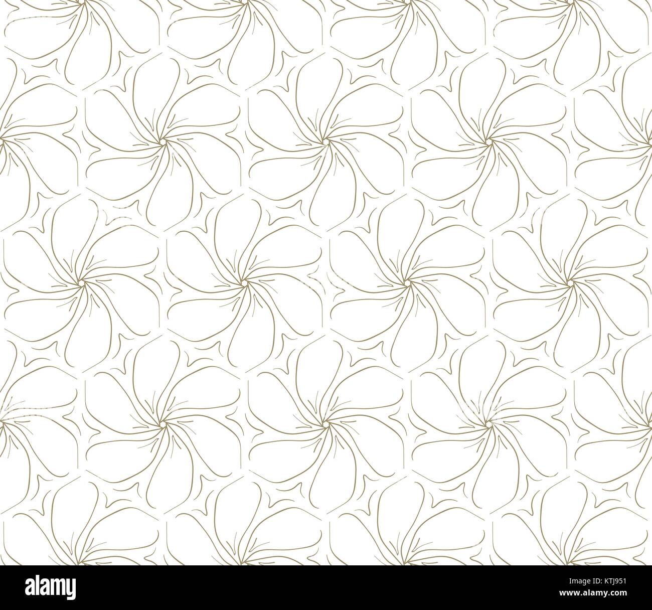 Motif à fleurs linéaire répétition minimaliste sur fond blanc Illustration de Vecteur