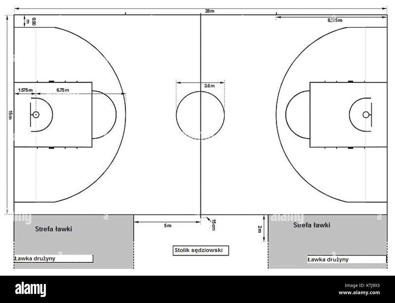 Dimensions d'un terrain de basket-ball 2010 PL Photo Stock - Alamy