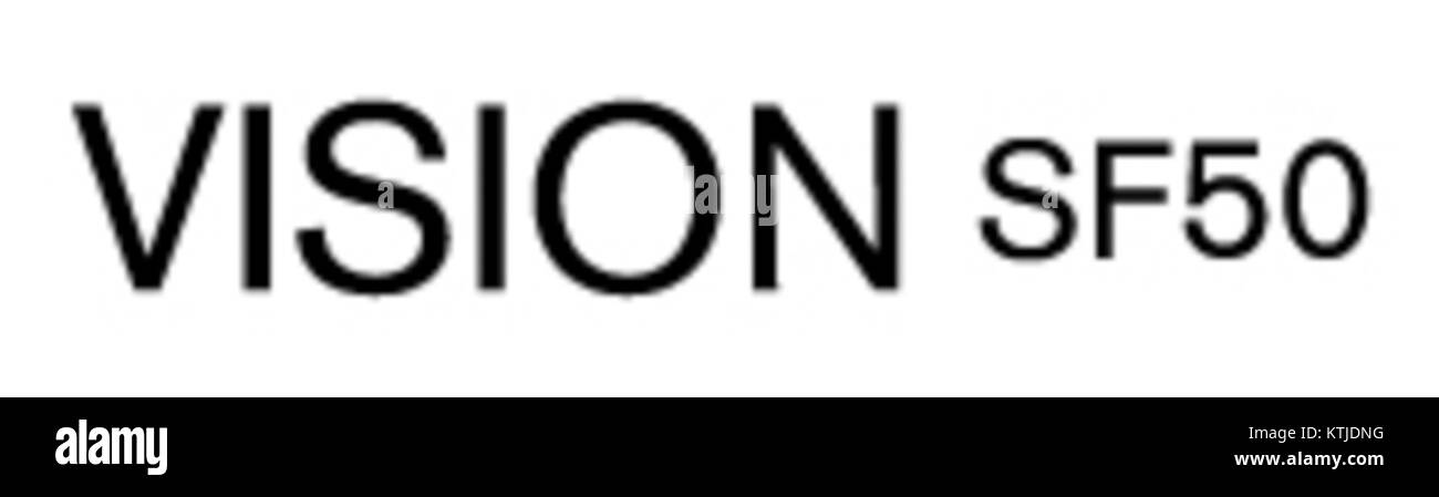 Le Cirrus Aircraft VISION SF50 est un avion à réaction personnel monomoteur. Son logo représente l'innovation et la technologie de pointe de l'avion, qui est conçu pour des expériences de vol de luxe à haute performance. Banque D'Images